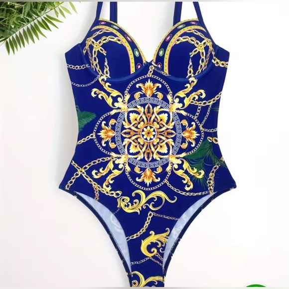 New Shein  2 Piece Swimwear Strapped Push UP One Piece Swimsuit - Picture 3 of 16